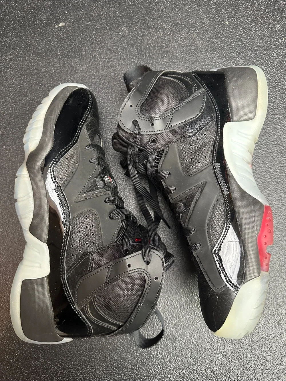 Jordan Black and Red Shoe Interior with Size 8.5 Mens